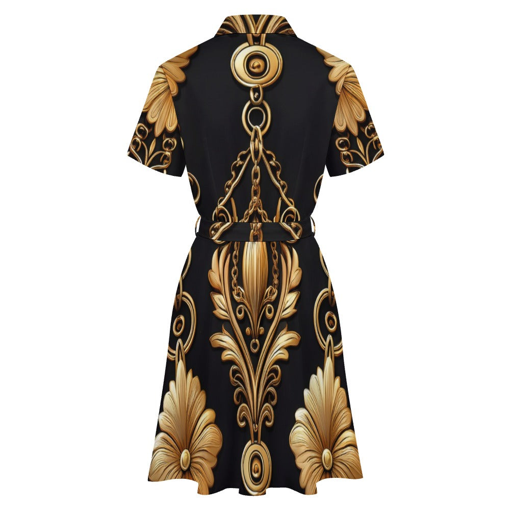 Short-sleeved collared dress