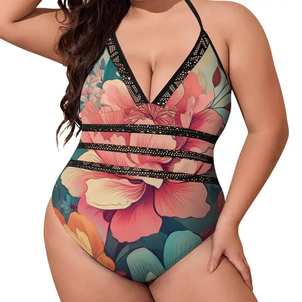 Plus Size Onepiece Swimsuit Inkedjoy