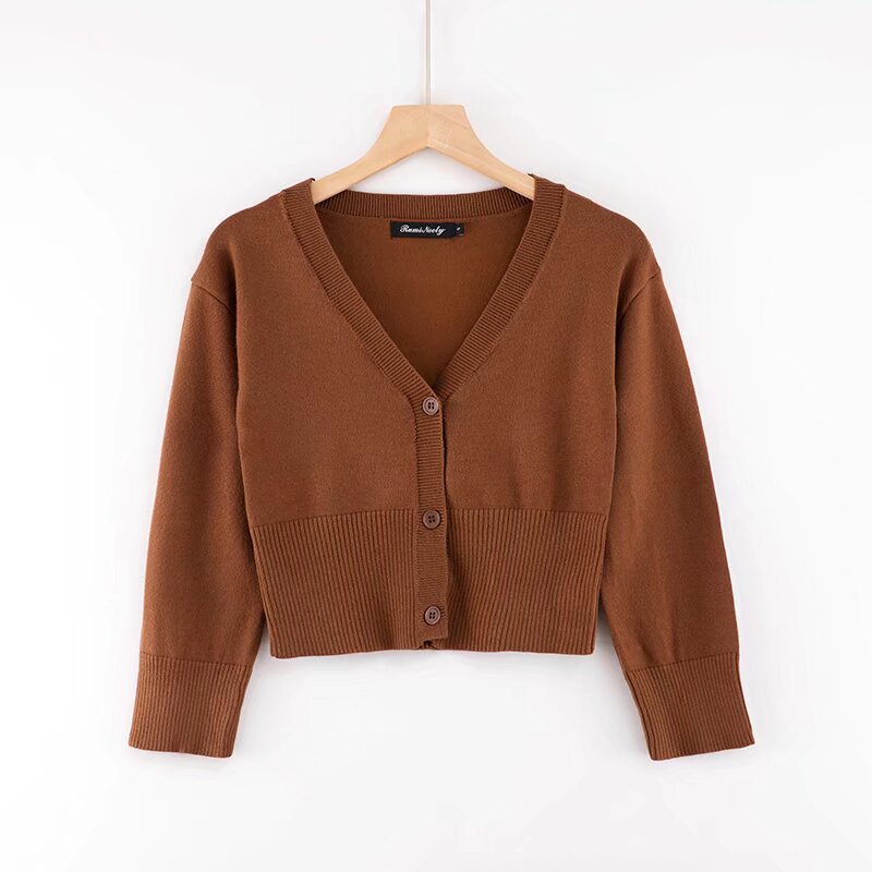 V-neck long sleeved cardigan top