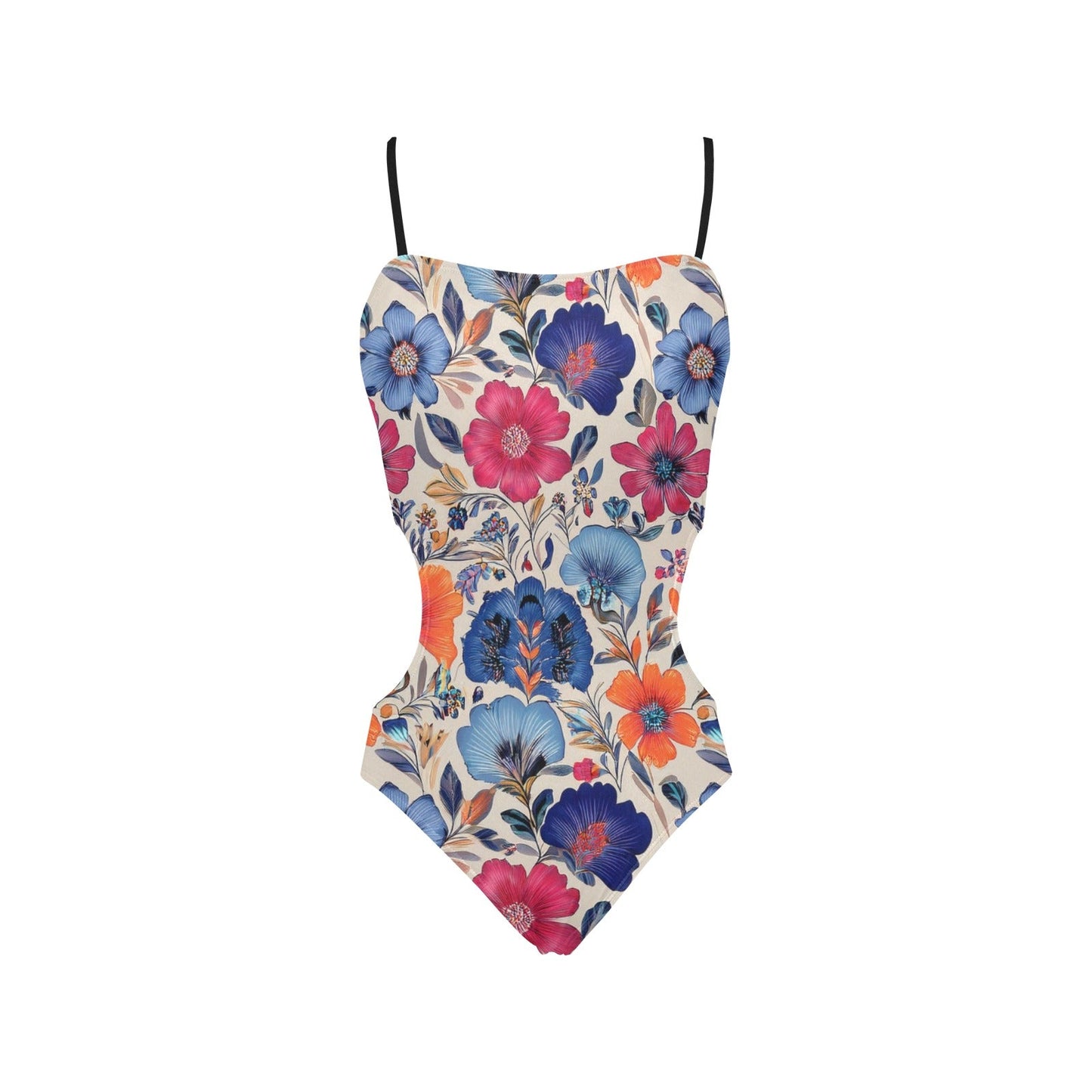 Strapped Cut Out Sides Swimsuit Inkedjoy