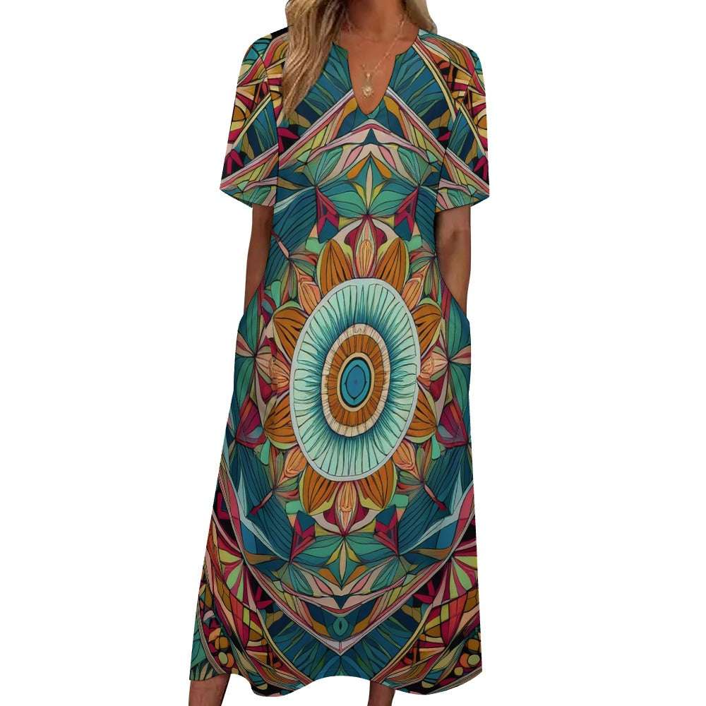 7-point sleeve dress Inkedjoy