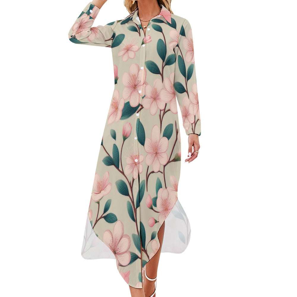 Long Sleeve Shirt Dress Inkedjoy