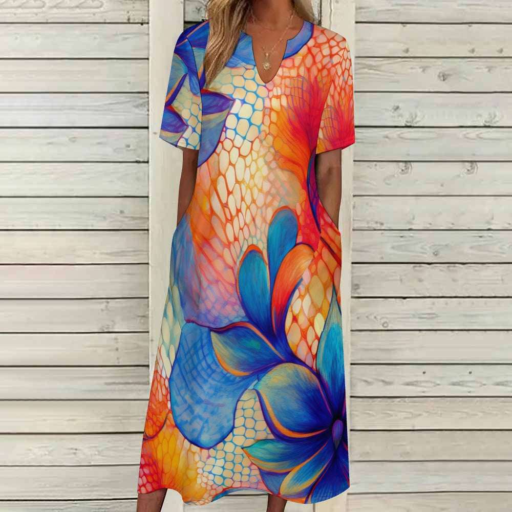 7-point sleeve dress Inkedjoy