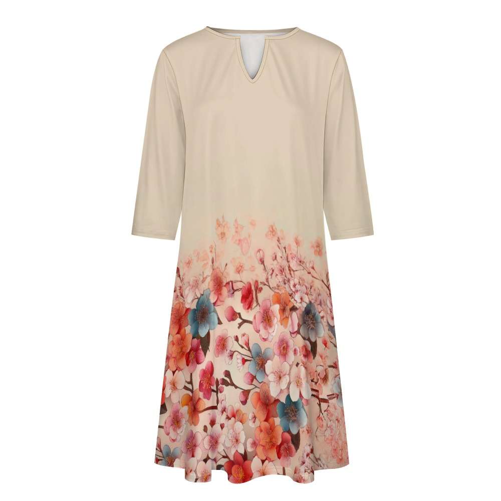 7-point sleeve dress Inkedjoy