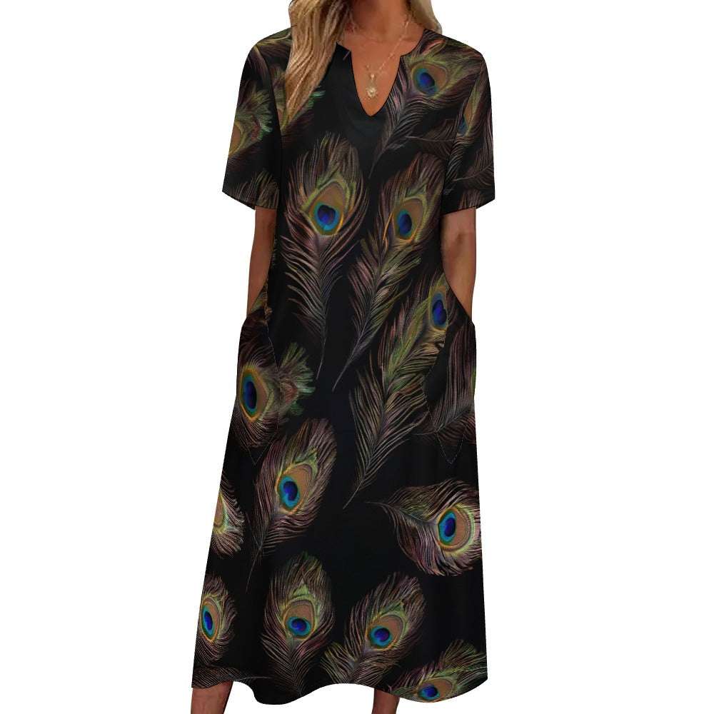7-point sleeve dress Inkedjoy