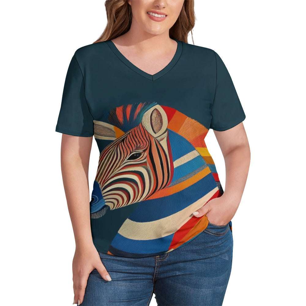 V Neck Short-sleeve Shirt Inkedjoy