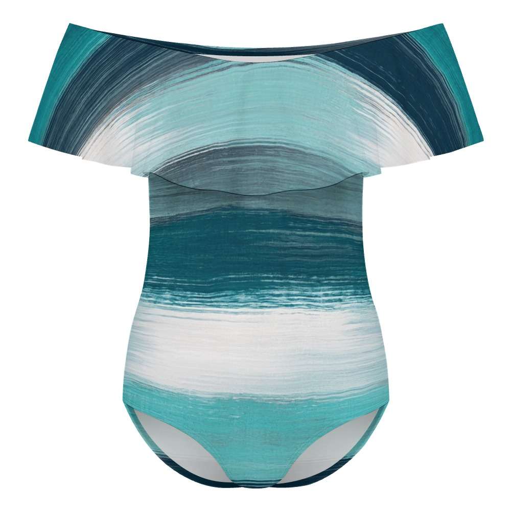 Off-Shoulder One-Piece Swimsuit Inkedjoy