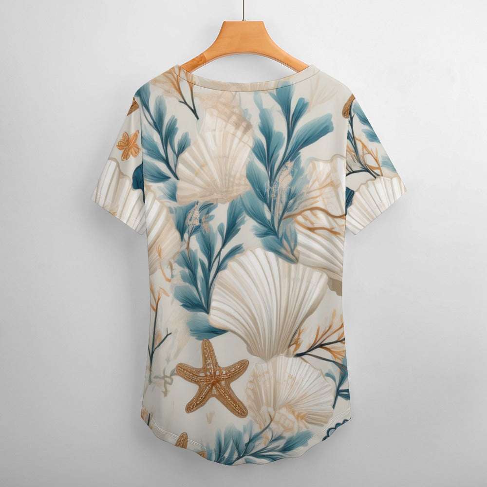 V Neck Short-sleeve Shirt Inkedjoy