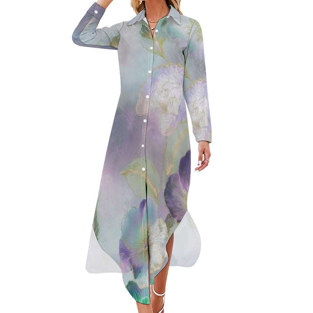 Long Sleeve Shirt Dress Inkedjoy