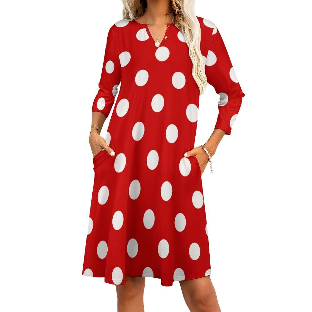 7-point sleeve dress Inkedjoy