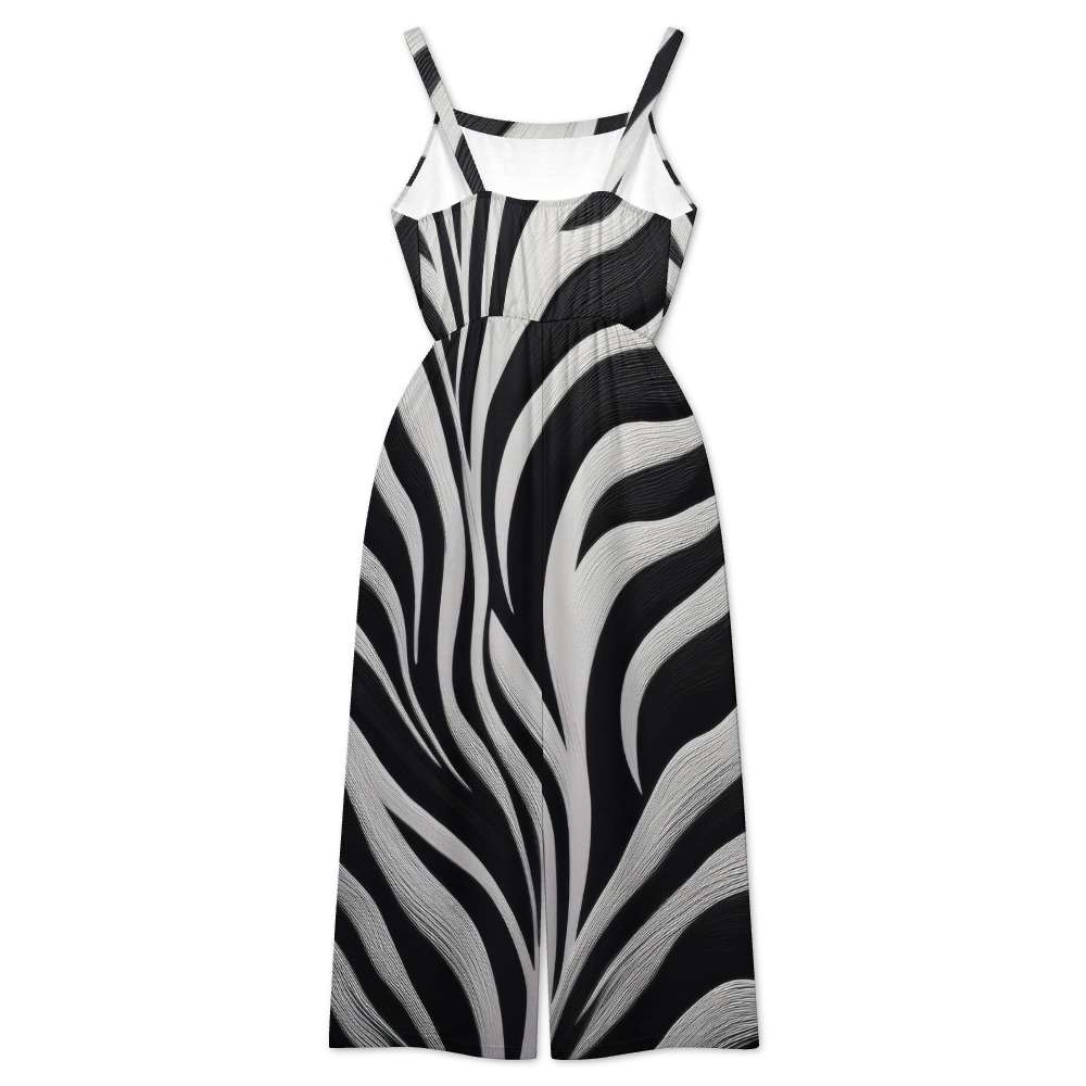 Zebra Strapped jumpsuit Inkedjoy