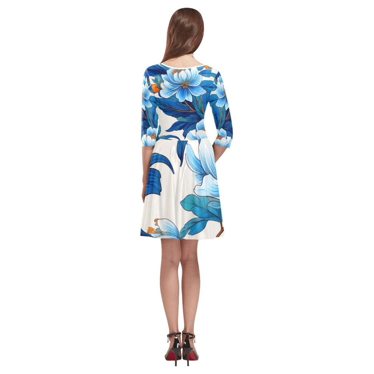 Half-Sleeve Skater Dress Inkedjoy