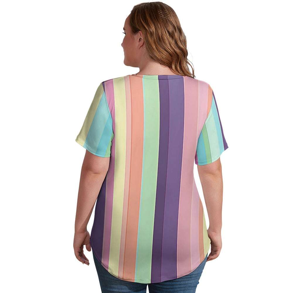 V Neck Short-sleeve Shirt Inkedjoy