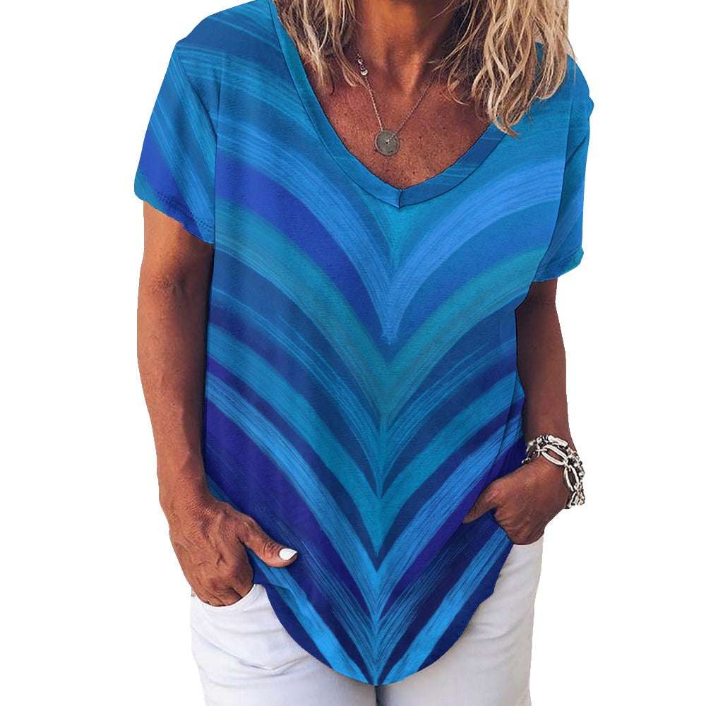 V Neck Short-sleeve Shirt Inkedjoy