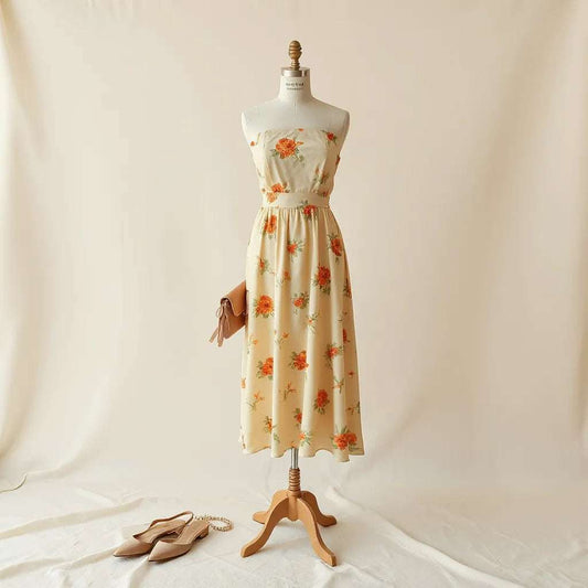 Beige Floral Tube Dress: Style It for Any Occasion London Look