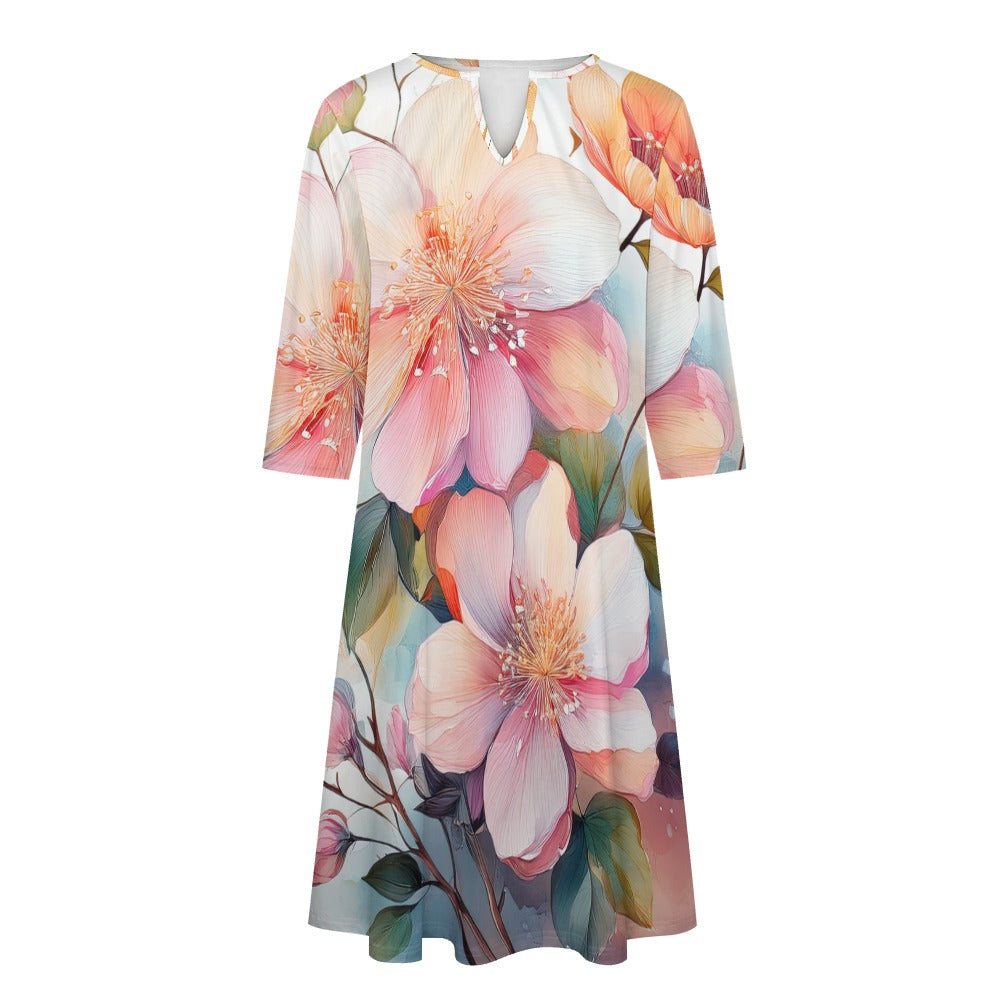Floral Print Dress Inkedjoy