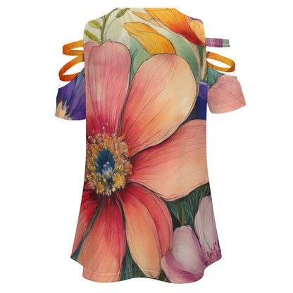 Zip Off Shoulder Top Inkedjoy