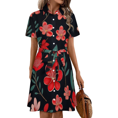 Short-sleeved collared dress