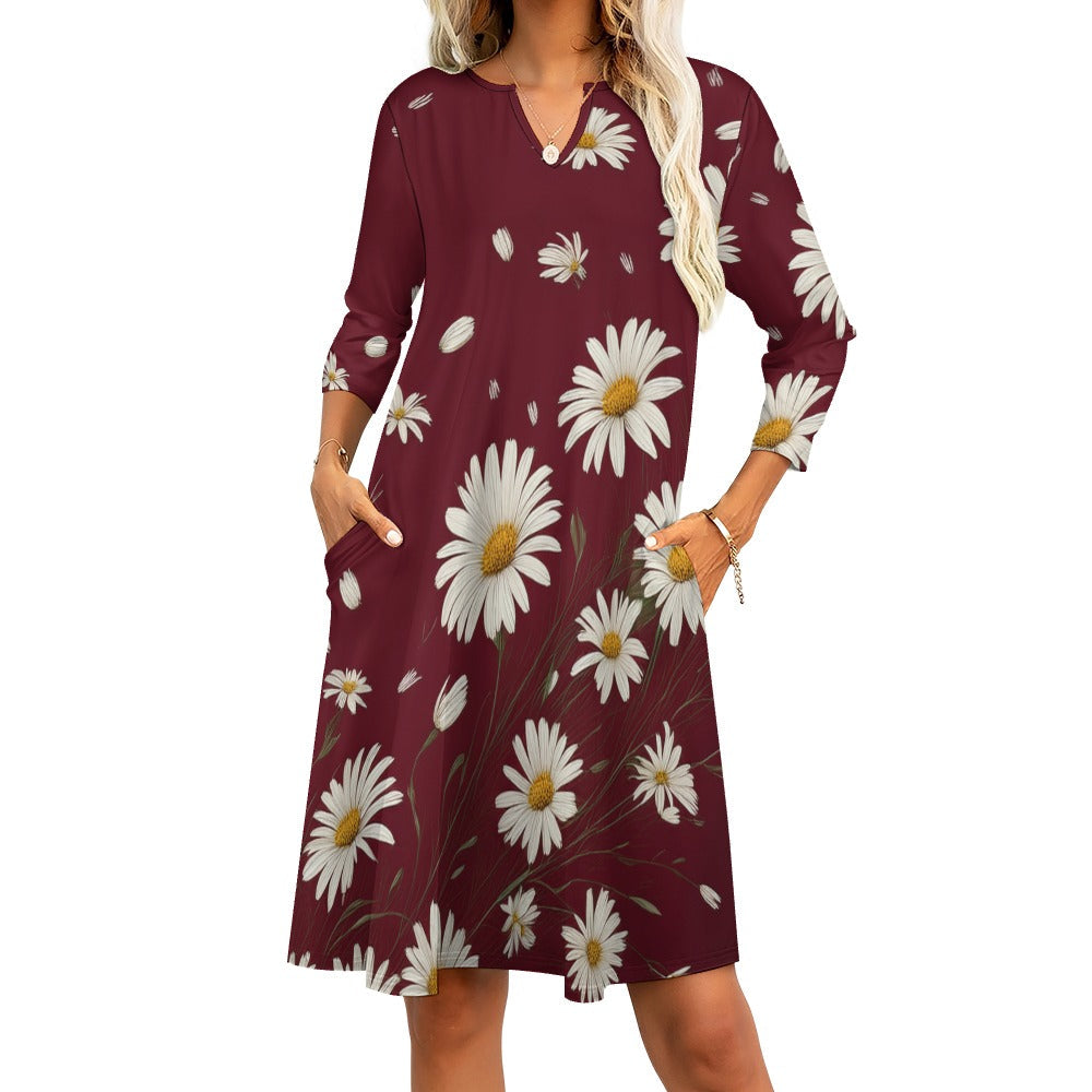 Daisy Print Dress Inkedjoy