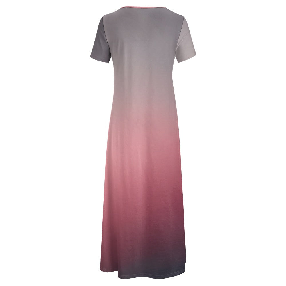 Gradient Short Sleeve Dress (No Pockets) Inkedjoy