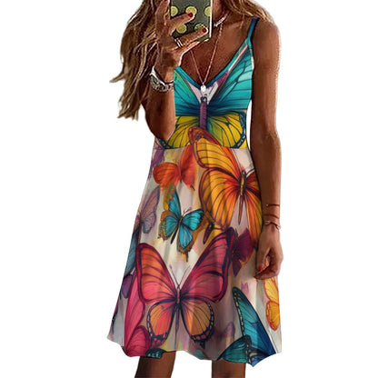 Butterfly Long suspender dress Inkedjoy