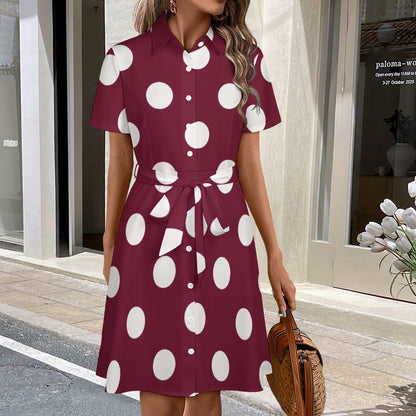 Short-sleeved collared dress