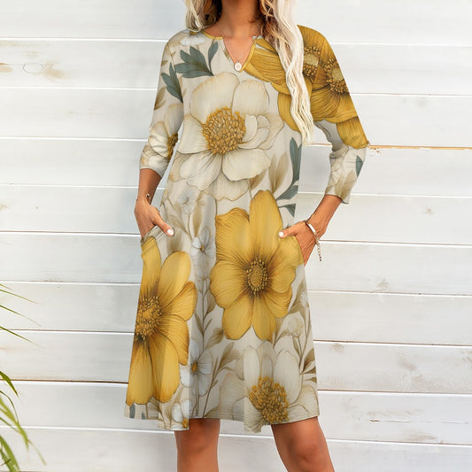 7-point sleeve dress