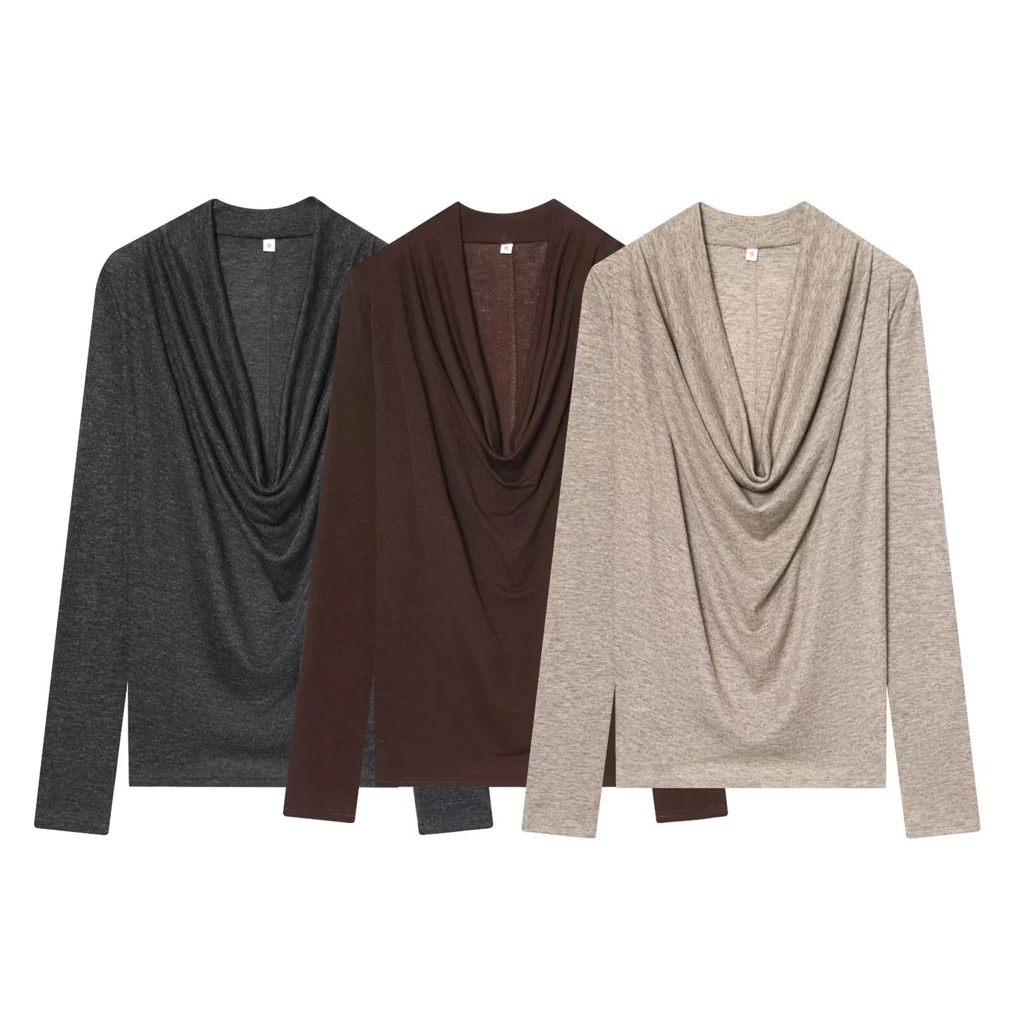 Casual Lyocell pleated T-shirt
