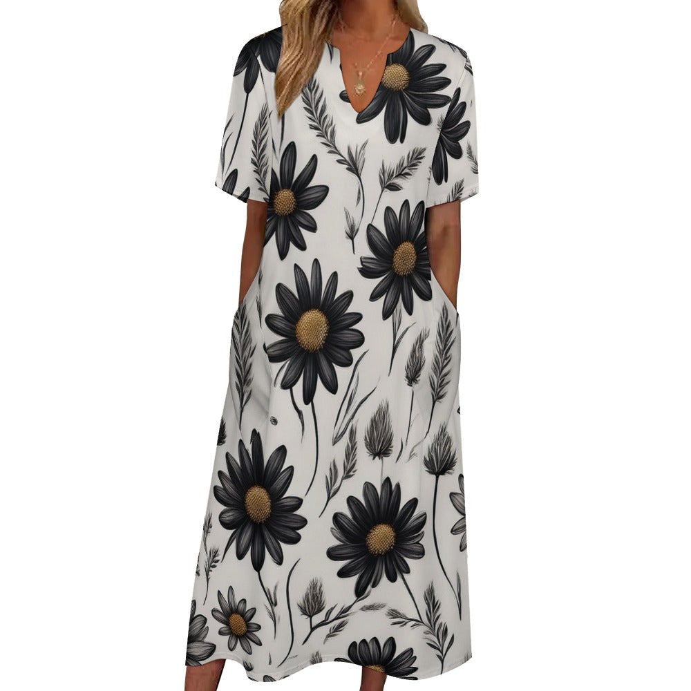 7-point sleeve dress Inkedjoy