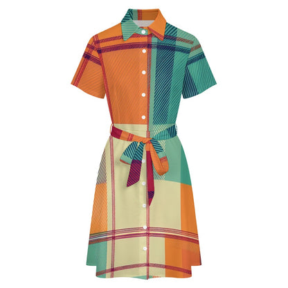 Short-sleeved collared dress