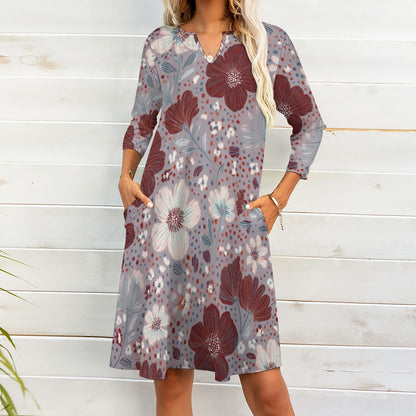 7-point sleeve dress