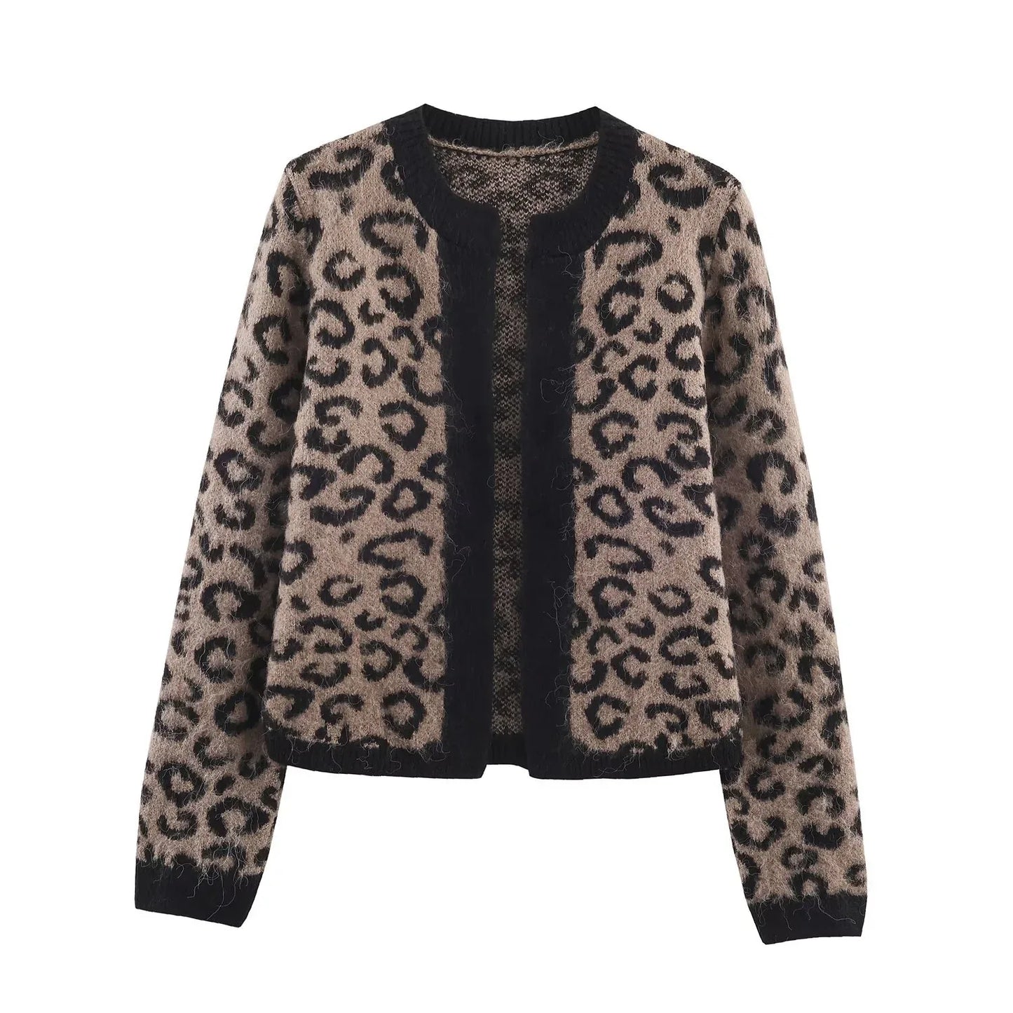Animal pattern jacquard knitted jacket - London Look