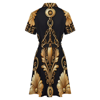 Short-sleeved collared dress