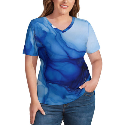 V Neck Short-sleeve Shirt Inkedjoy