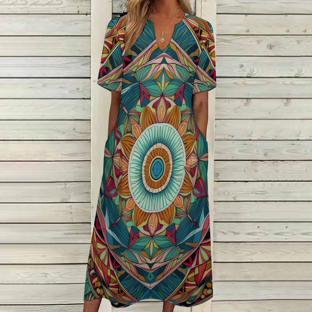 7-point sleeve dress Inkedjoy