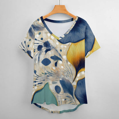V Neck Short-sleeve Shirt Inkedjoy