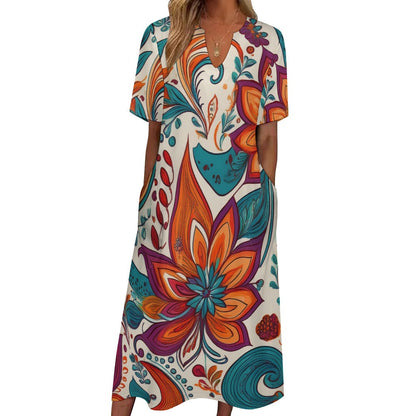 7-point sleeve dress Inkedjoy