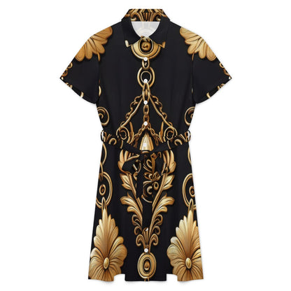 Short-sleeved collared dress