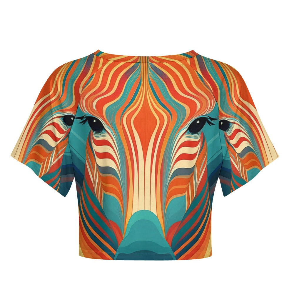 Short sleeved Zebra printed top Inkedjoy