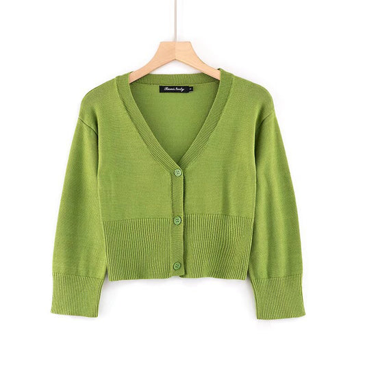 V-neck long sleeved cardigan top