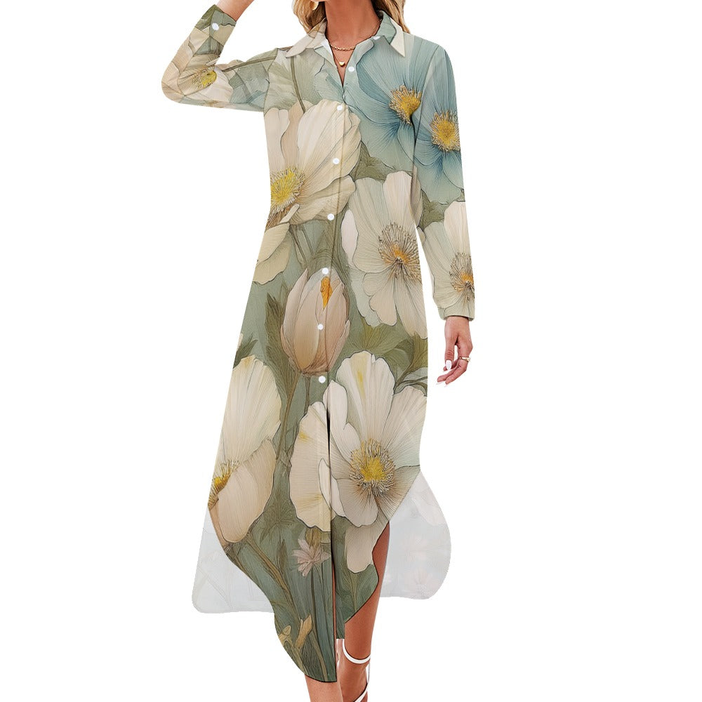 Long Sleeve Shirt Dress Inkedjoy