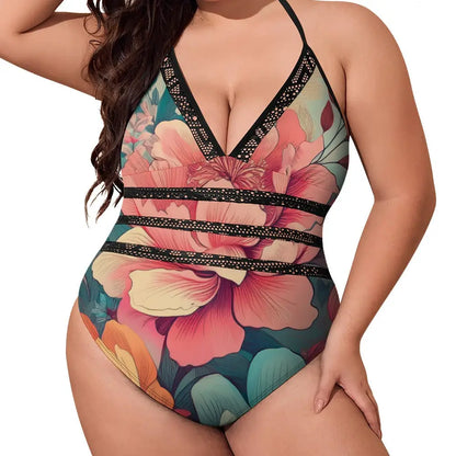 Plus Size Onepiece Swimsuit Inkedjoy