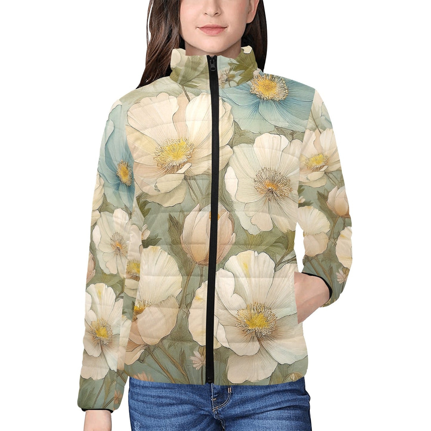 Stand collar padded jacket Inkedjoy