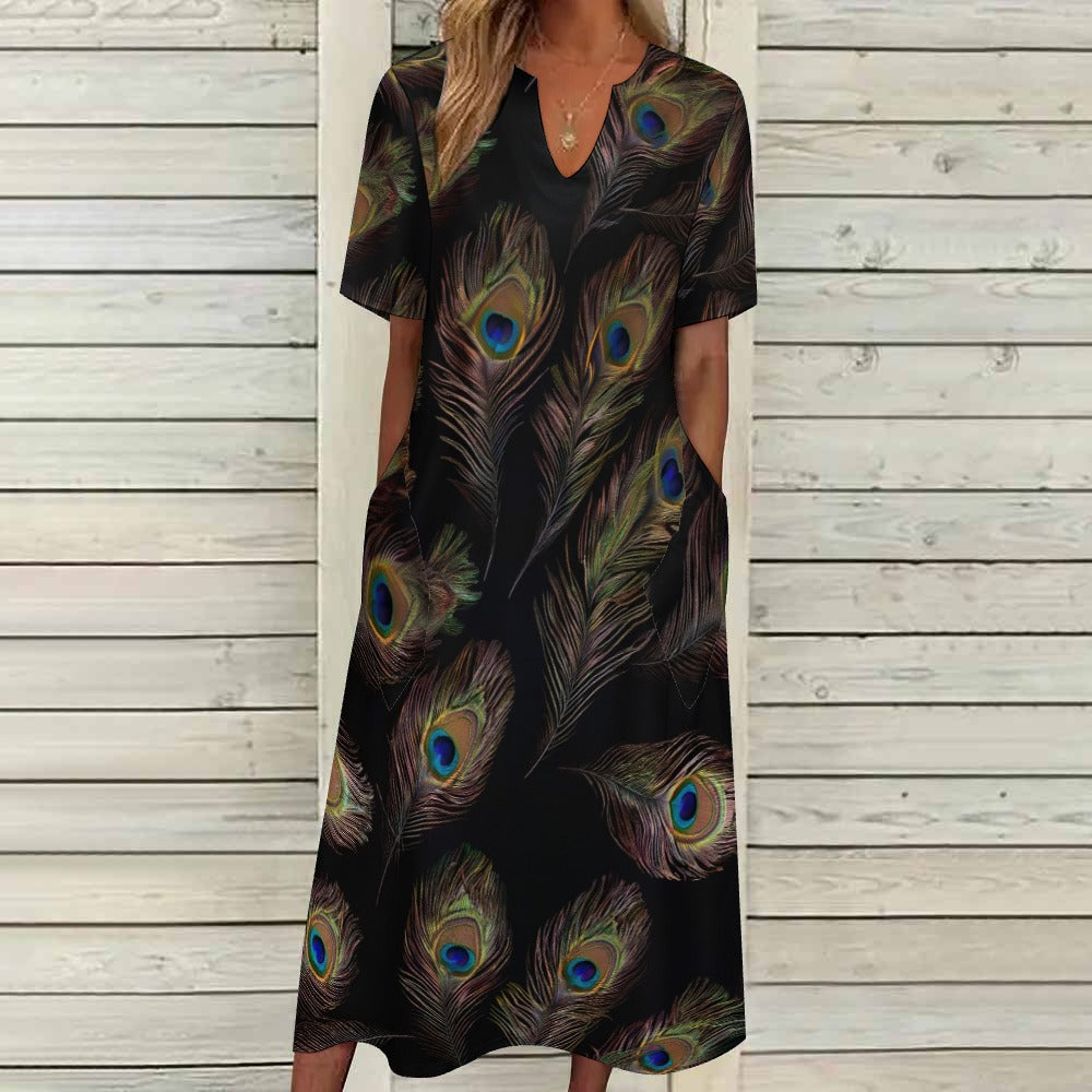 7-point sleeve dress Inkedjoy