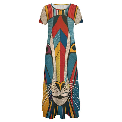 Colored Zebra Printed Dress Inkedjoy