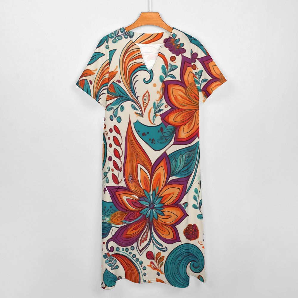 7-point sleeve dress Inkedjoy