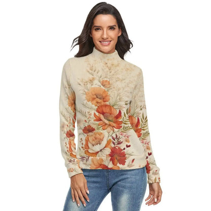 Floral Mock Neck Sweater