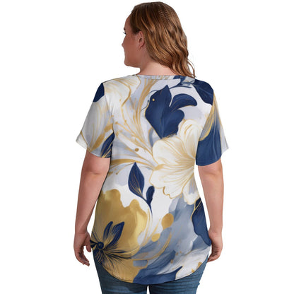 V Neck Short-sleeve Shirt Inkedjoy