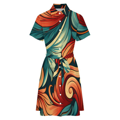 Short-sleeved collared dress