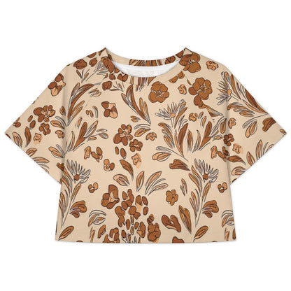 Crop Top Short-Sleeve T-Shirt Beige